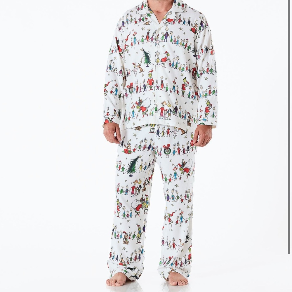 Adult Dr. Seuss's The Grinch Flannel Pajama Set XL